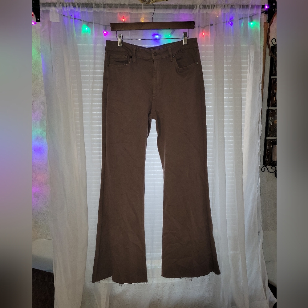 JUST USA Beige Bootcut Pants Size 31 High Rise Raw Hem